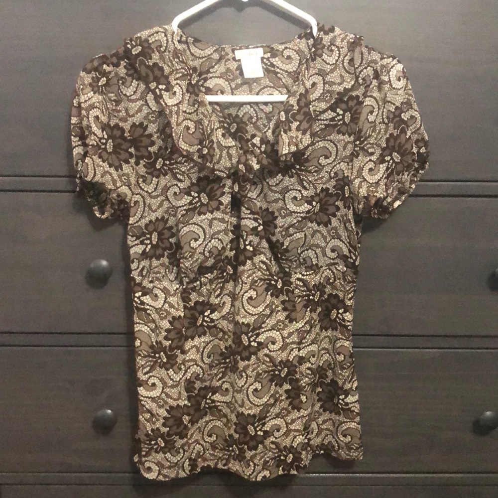 Ruffle neck blouse
